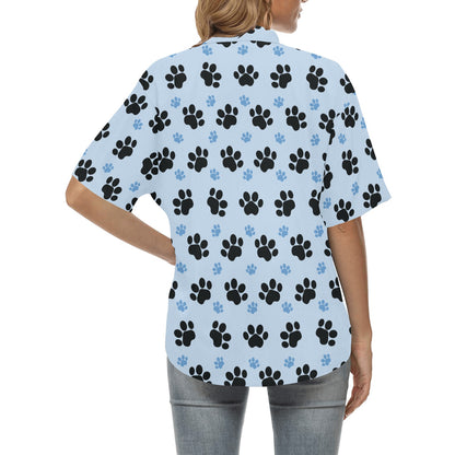 Paw Pattern Print Design A04 Women's Hawaiian Shirt