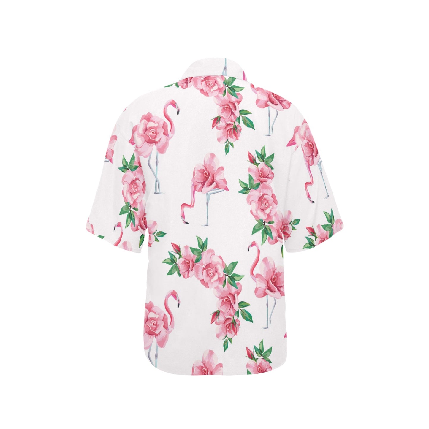 Flamingo Rose Pattern Women's Hawaiian Shirt