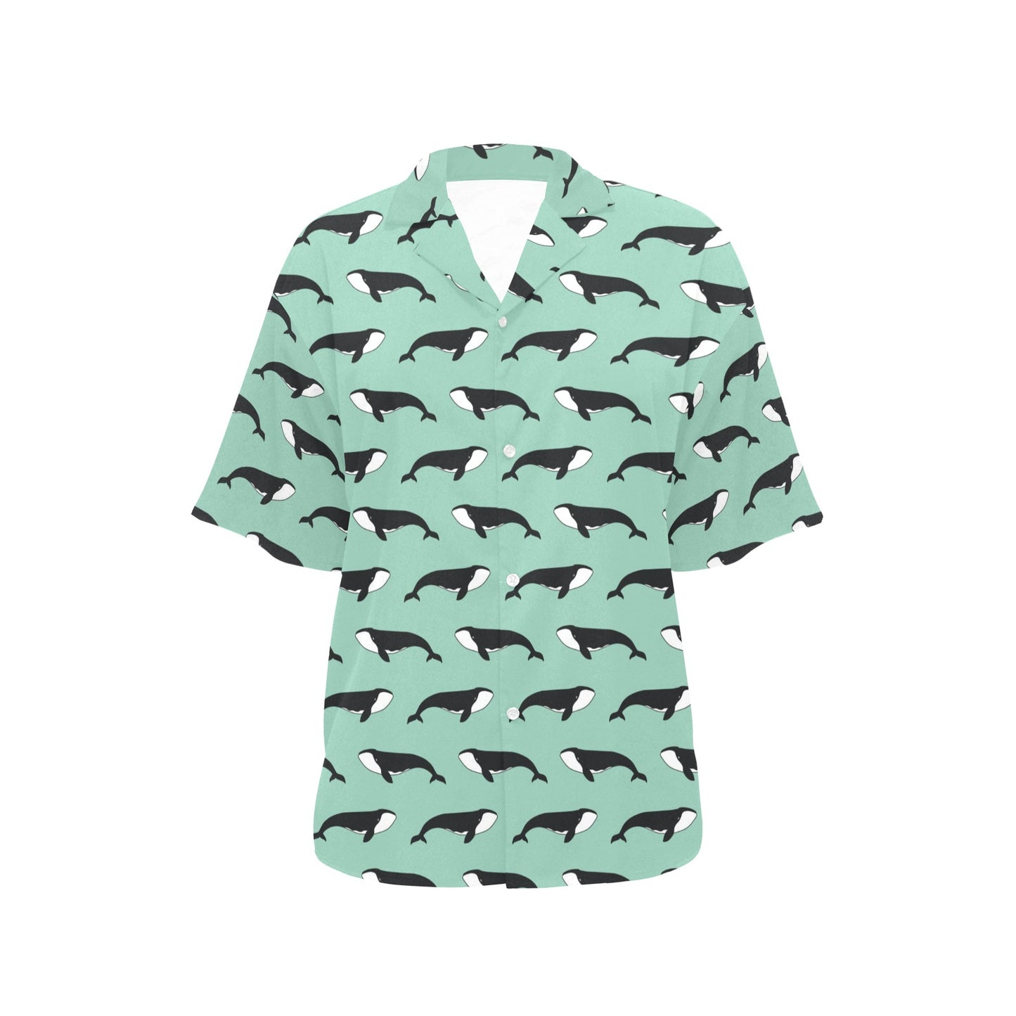 Whale Print Design LKS307 Women's Hawaiian Shirt