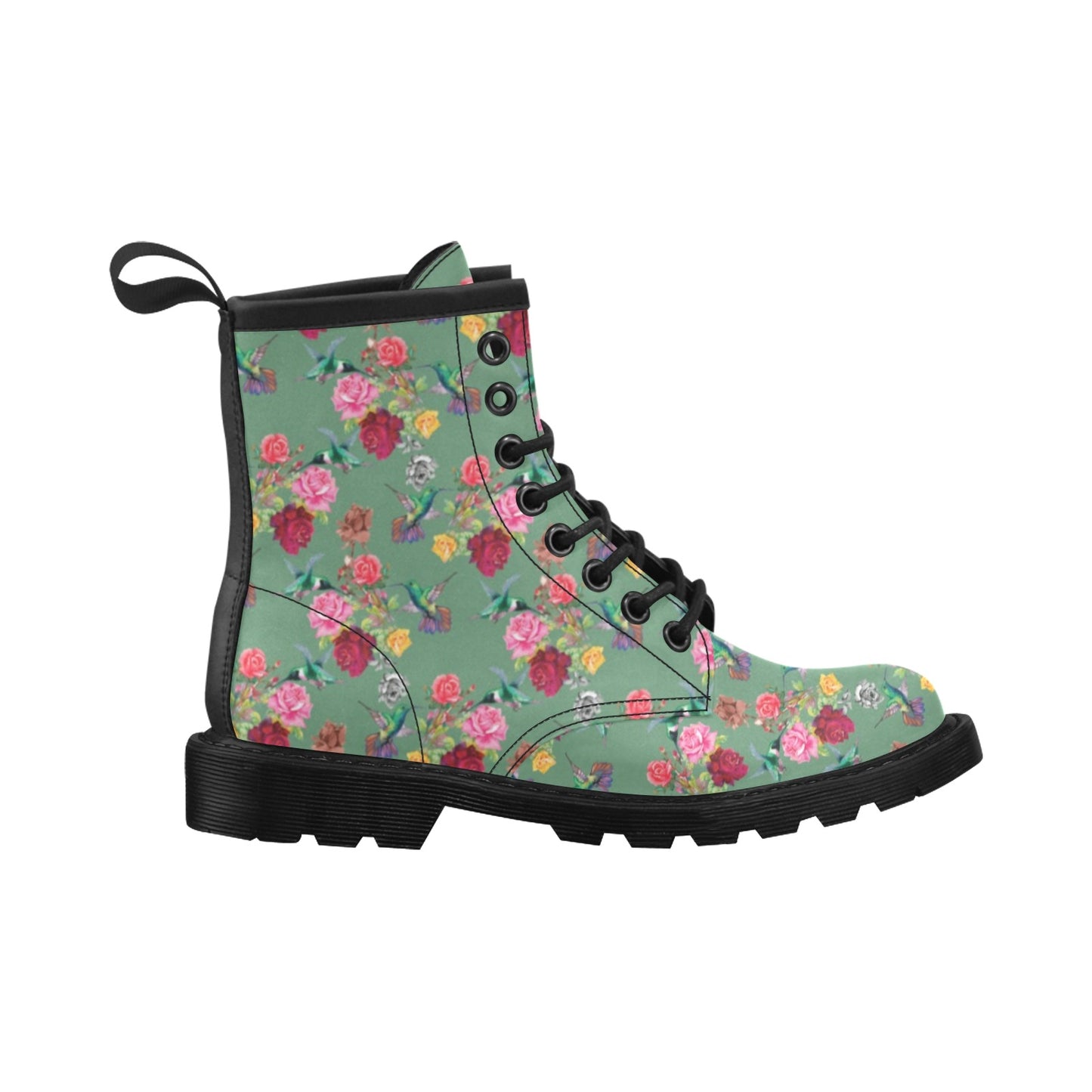 Hummingbird with Rose Themed Print Women's Boots
