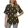 Sun Moon Print Design LKS301 Women's Hawaiian Shirt