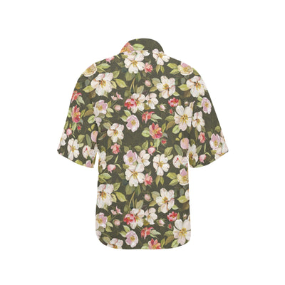 Apple blossom Pattern Print Design AB01 Women's Hawaiian Shirt