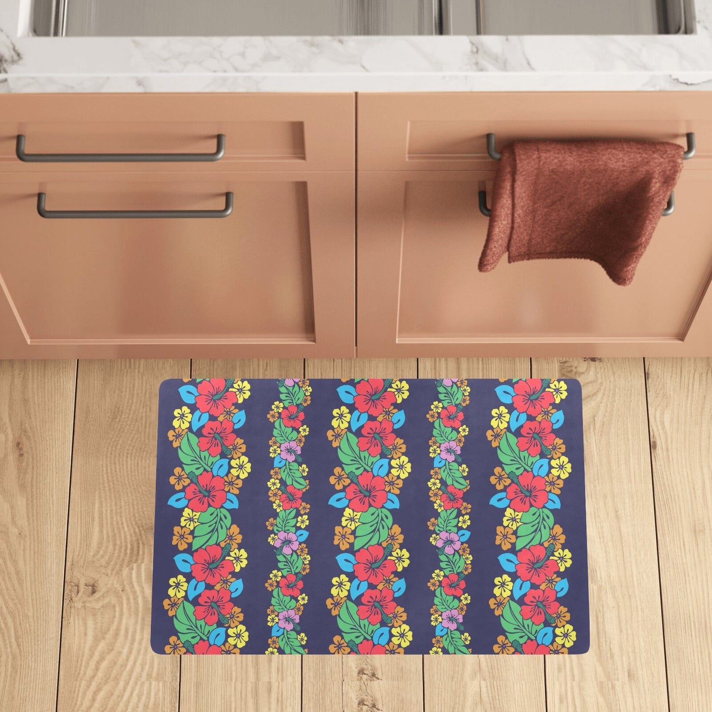 Hawaiian Themed Pattern Print Design H03 Kitchen Mat