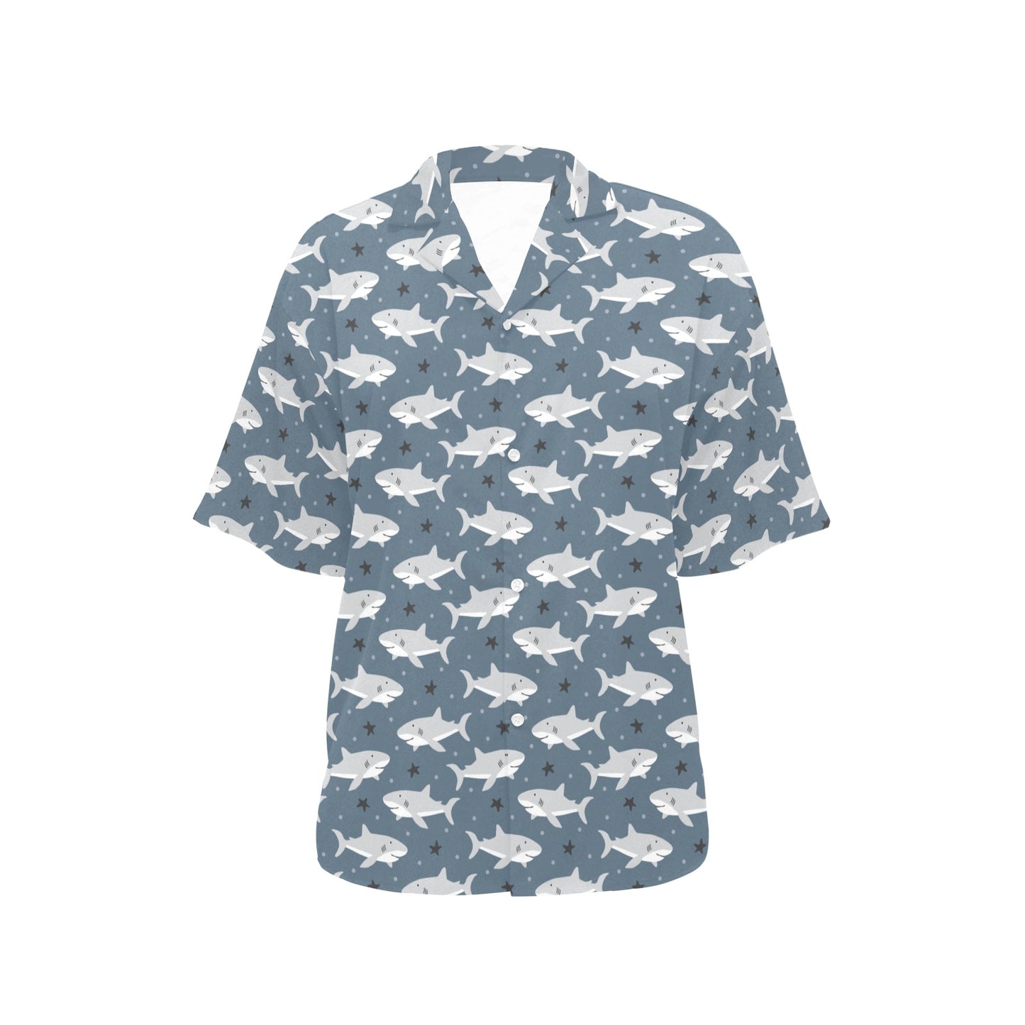 Shark Print Design LKS305 Women's Hawaiian Shirt