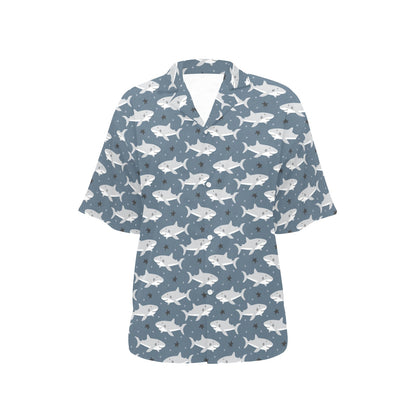 Shark Print Design LKS305 Women's Hawaiian Shirt