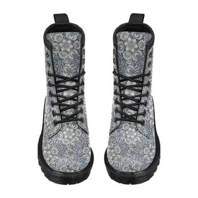 Elegant Floral Print Pattern Women's Boots