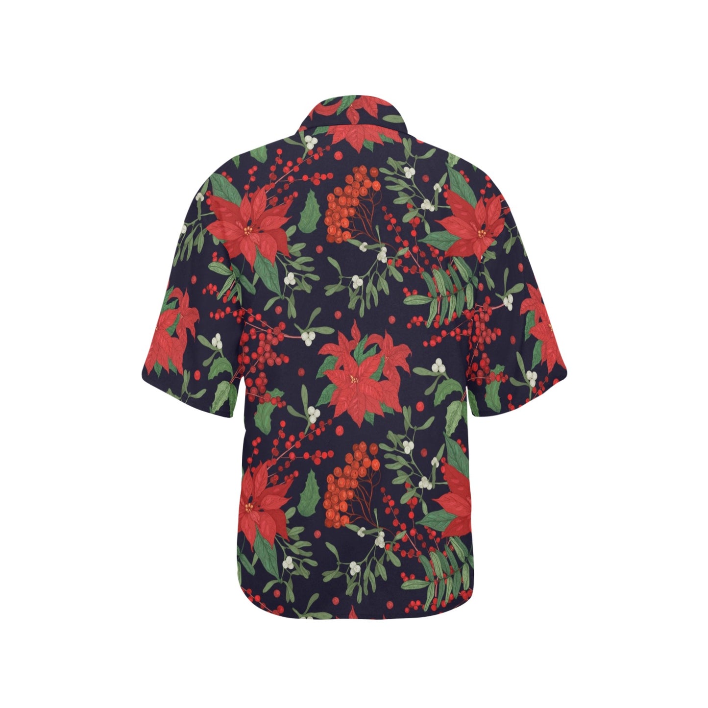 Poinsettia Pattern Print Design POT02 Women's Hawaiian Shirt
