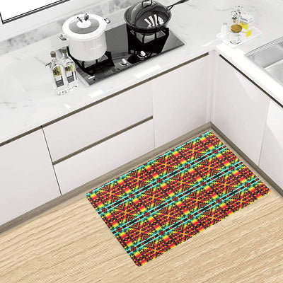 Kente Red Design African Print Kitchen Mat