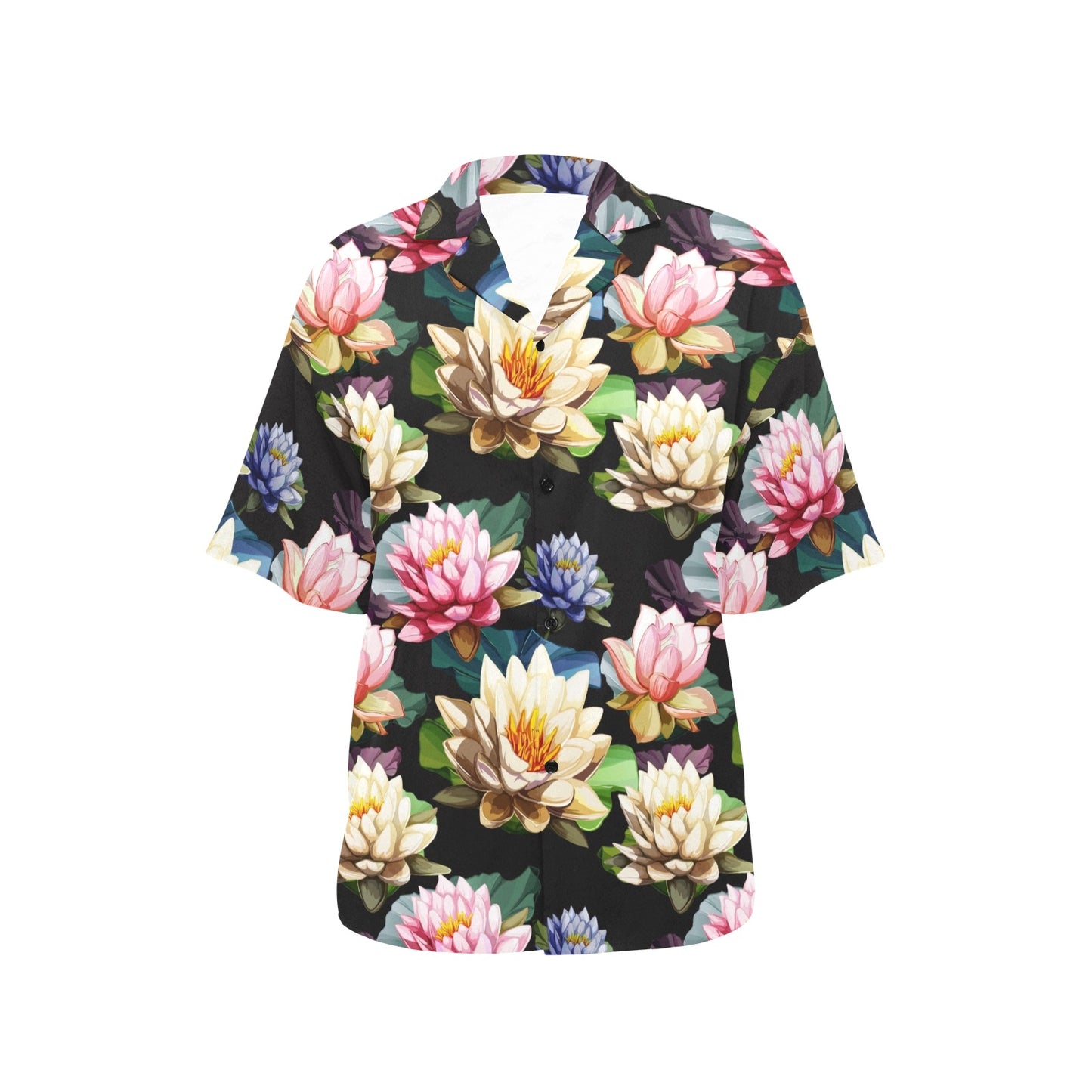 Water Lily Pattern Print Design WL02 Women's Hawaiian Shirt