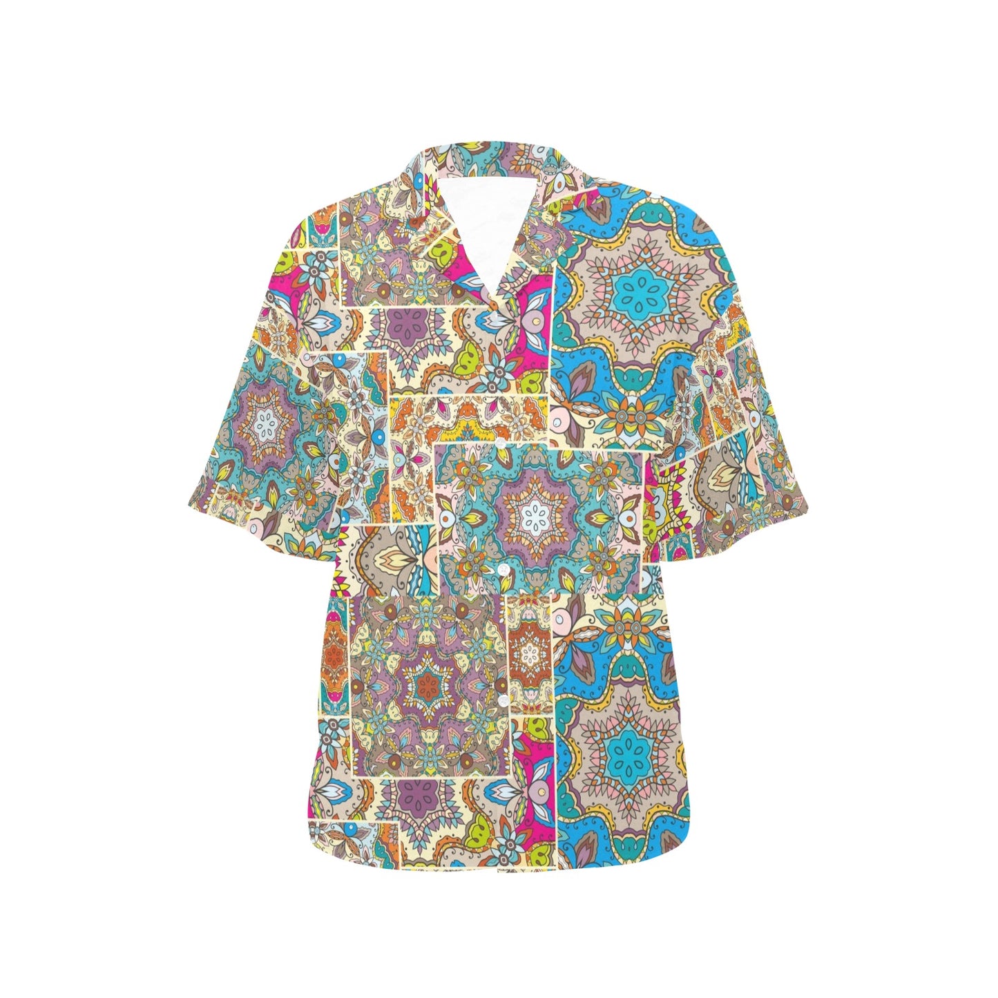 Patchwork Print Design LKS402 Women's Hawaiian Shirt