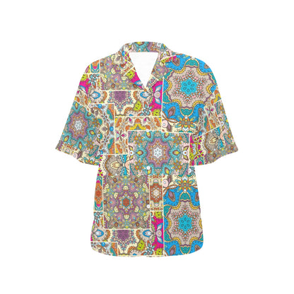 Patchwork Print Design LKS402 Women's Hawaiian Shirt