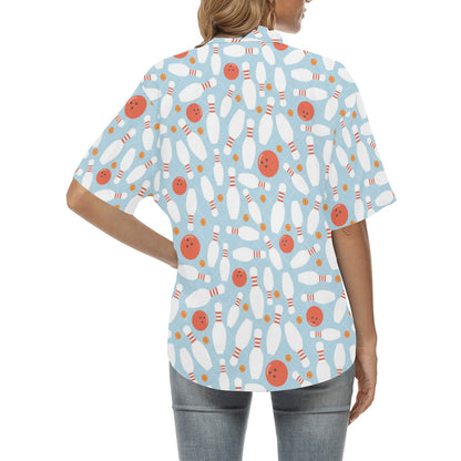 Bowling Pattern Print Design 09 Women's Hawaiian Shirt