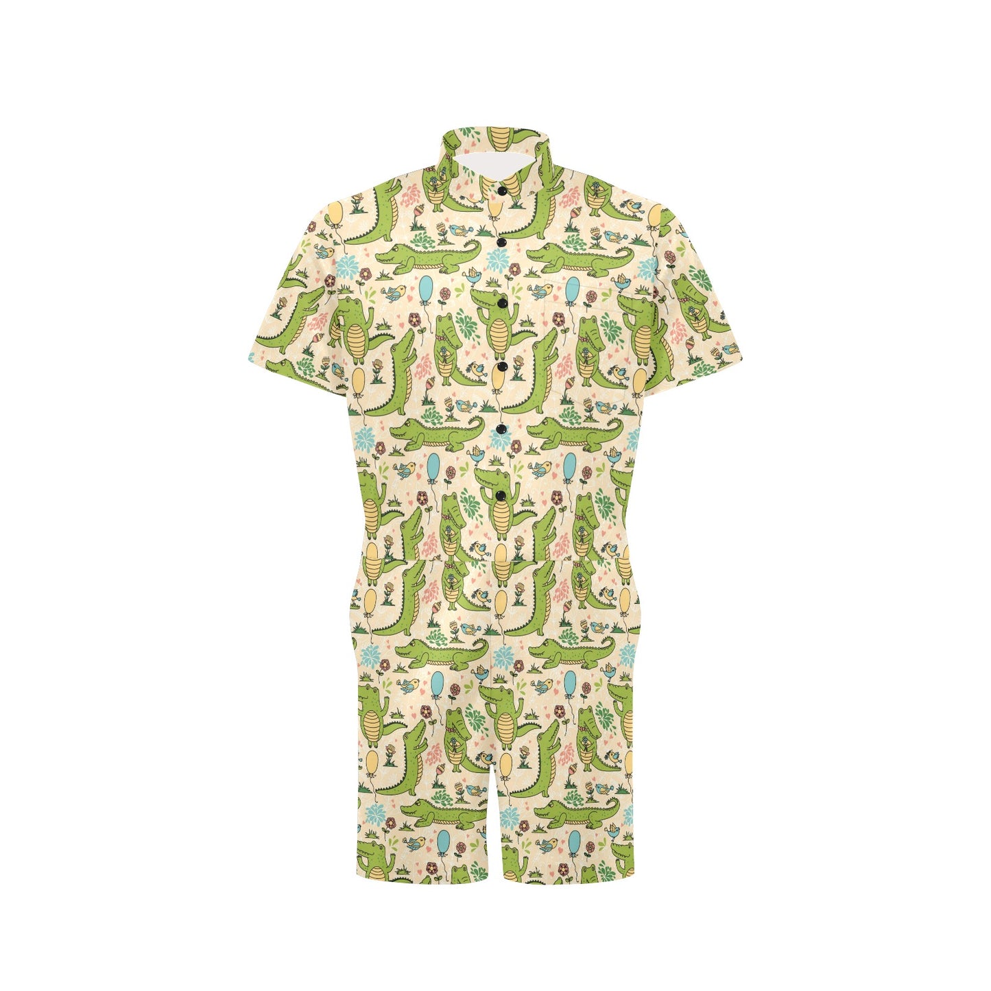 Alligator Pattern Print Design 01 Men's Romper