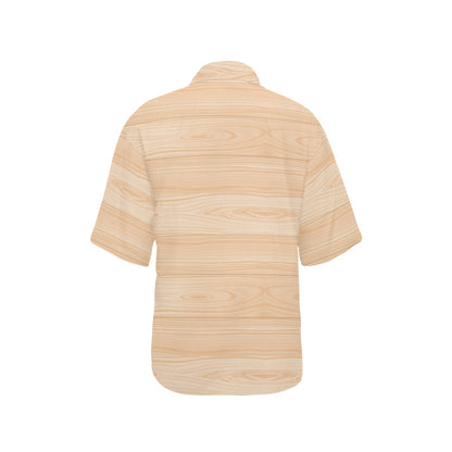 Wood Texture Print Design LKS302 Women's Hawaiian Shirt