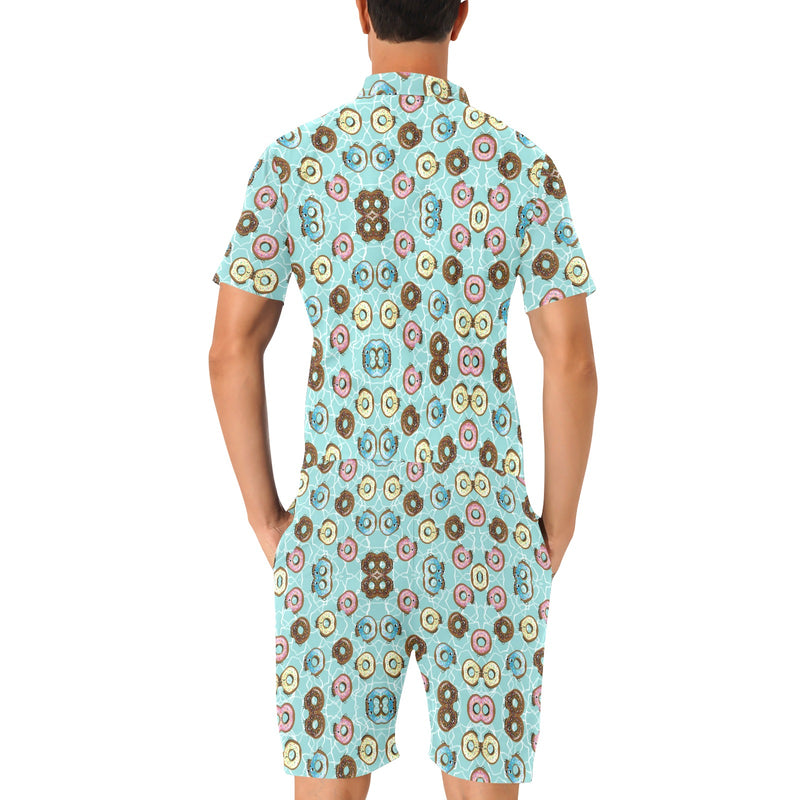 Emoji Donut Print Pattern Men's Romper