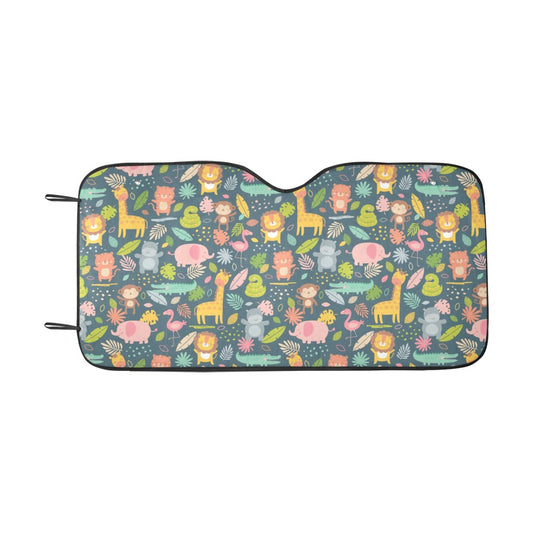 Safari Animal Cartoon Print Design LKS305 Car front Windshield Sun Shade