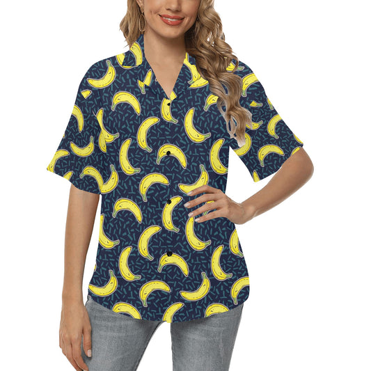 Banana Pattern Print Design BA09 Women's Hawaiian Shirt