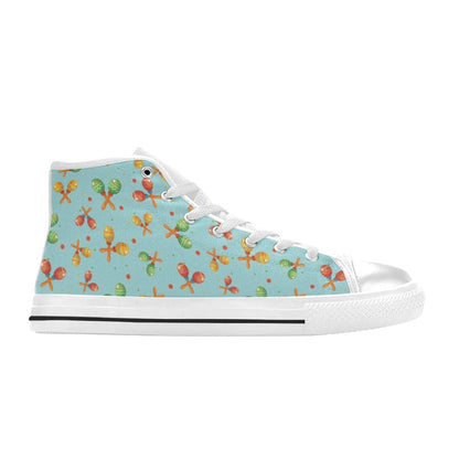 Maracas Print Design LKS402 High Top Women's White Shoes