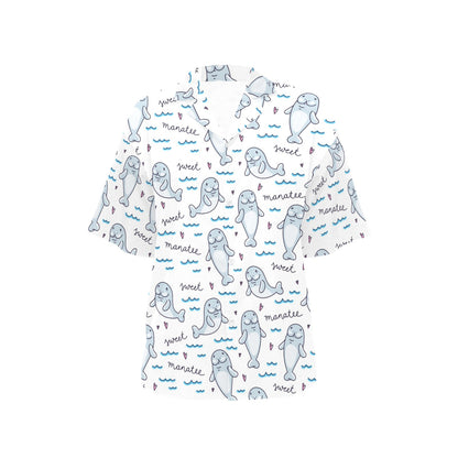 Manatee Baby Pattern Print Design 03 Women's Hawaiian Shirt
