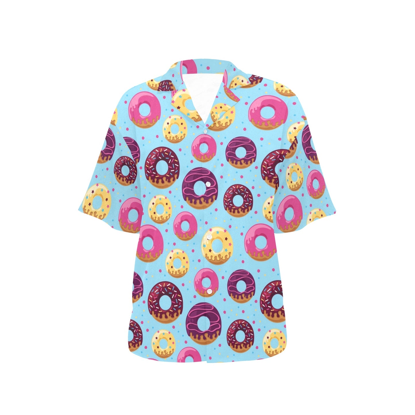 Donut Pattern Print Design DN07 Women's Hawaiian Shirt