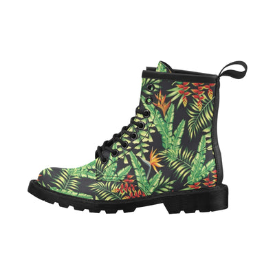 Hawaiian Flower Tropical Palm Leaves Women's Boots