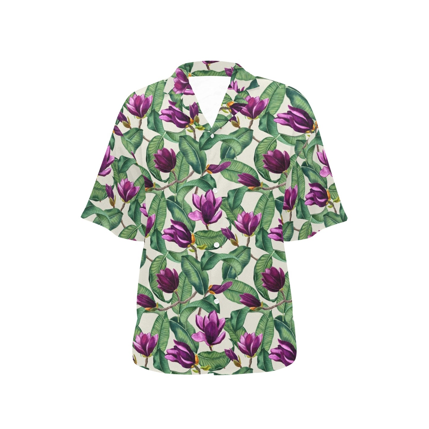 Magnolia Pattern Print Design MAG07 Women's Hawaiian Shirt