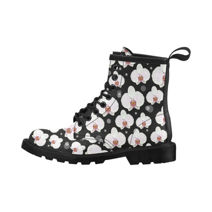 Orchid White Pattern Print Design OR09 Women's Boots