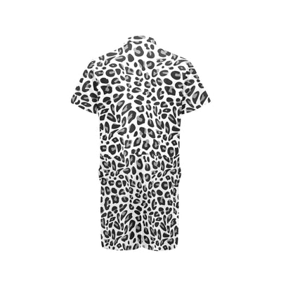 Snow Leopard Skin Print Men's Romper