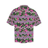 Hibiscus Pink Zigzag Line Pattern Design LKS307 Men's Hawaiian Shirt