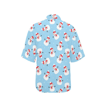 Snowman Print Design LKS305 Women's Hawaiian Shirt