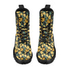 Elegant Yellow Tulip Print Women's Boots