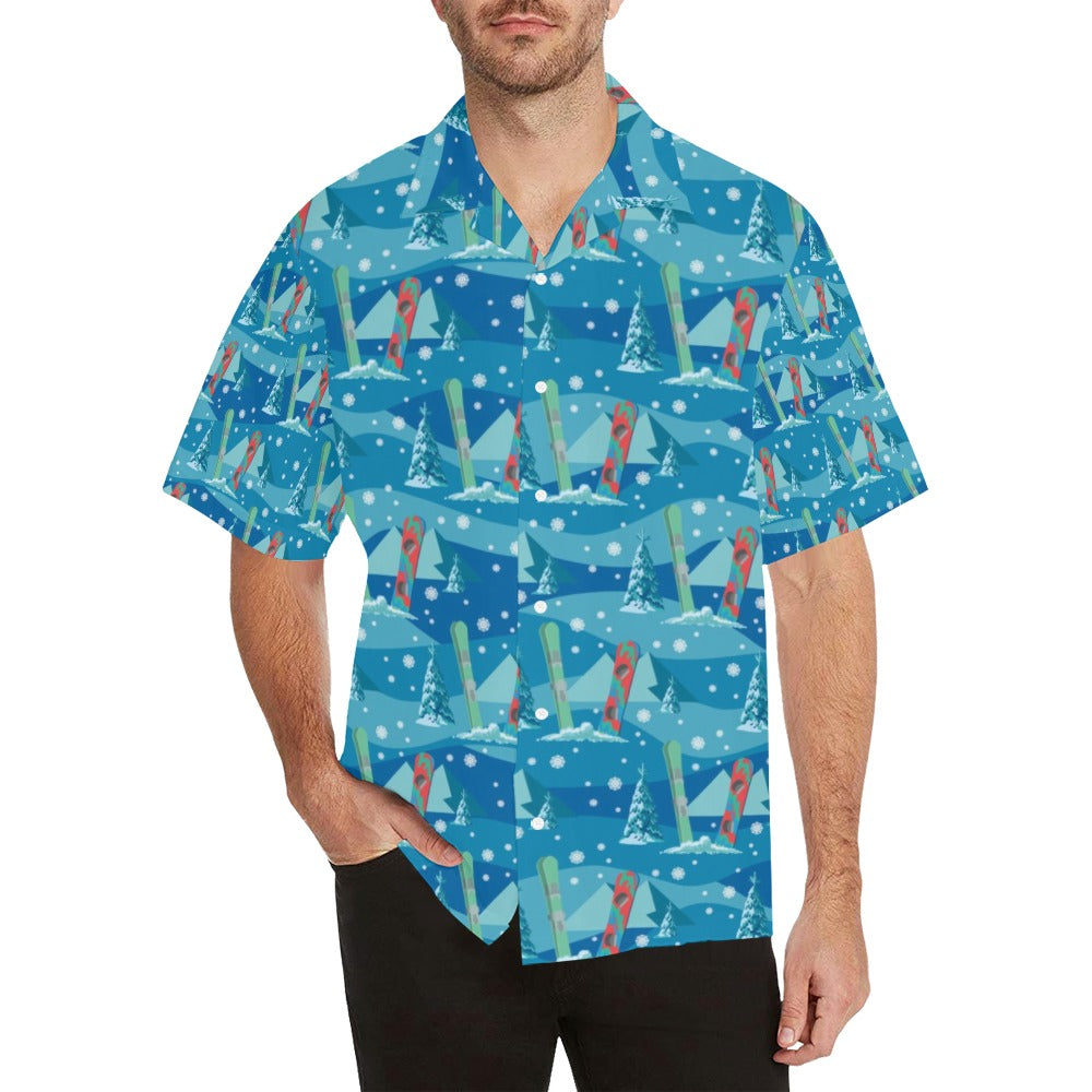 Snowboard Print Design LKS301 Men's Hawaiian Shirt
