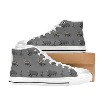 Skunk Print Design LKS301 High Top Women's White Shoes