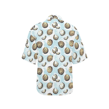 Coconut Pattern Print Design CN01 Women's Hawaiian Shirt