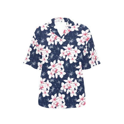 Plumeria Pattern Print Design PM017 Women's Hawaiian Shirt