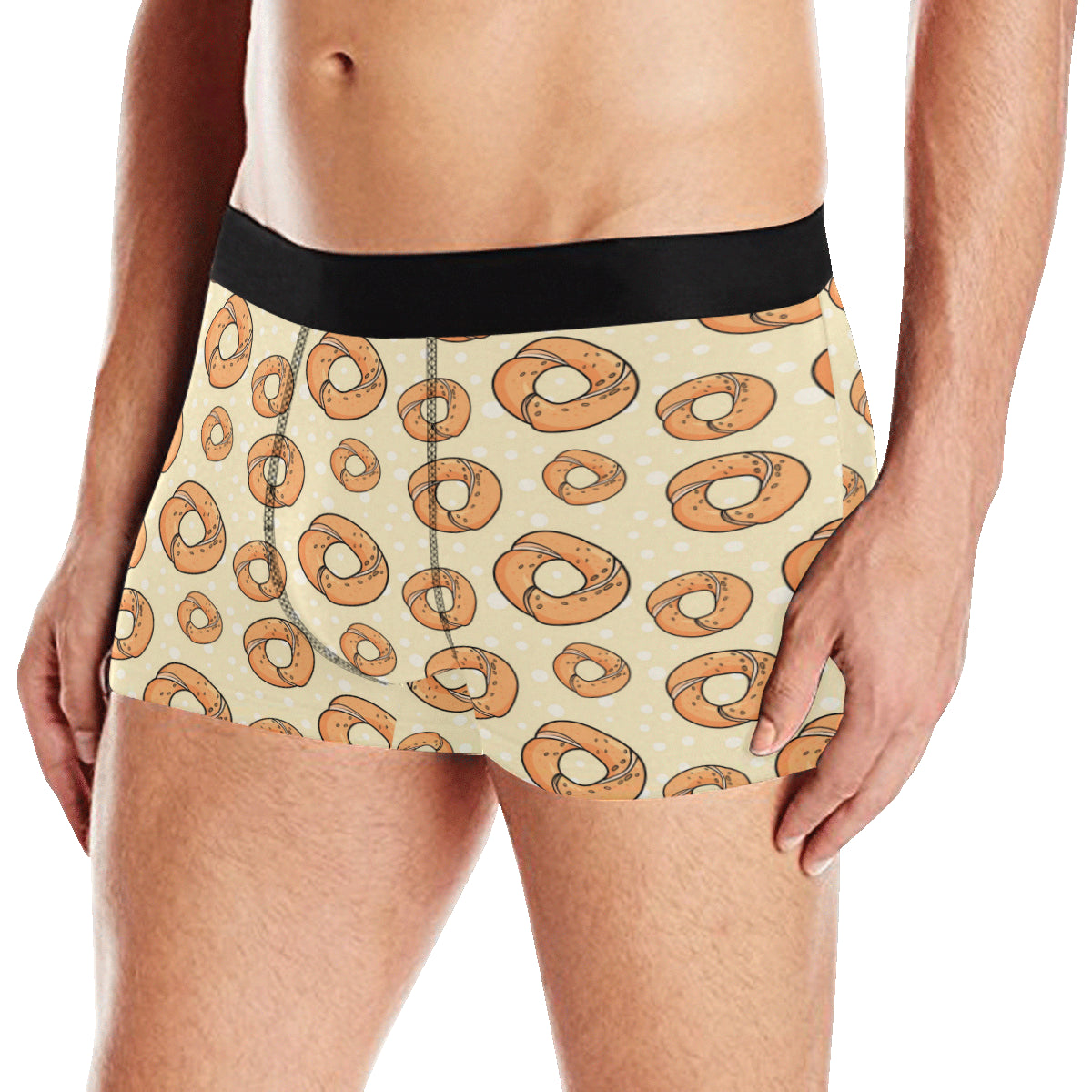 Bagel Pattern Print Design 03 Men's Boxer Briefs
