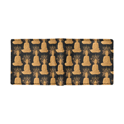 Buddha Pattern Print Design 01 Men's ID Card Wallet