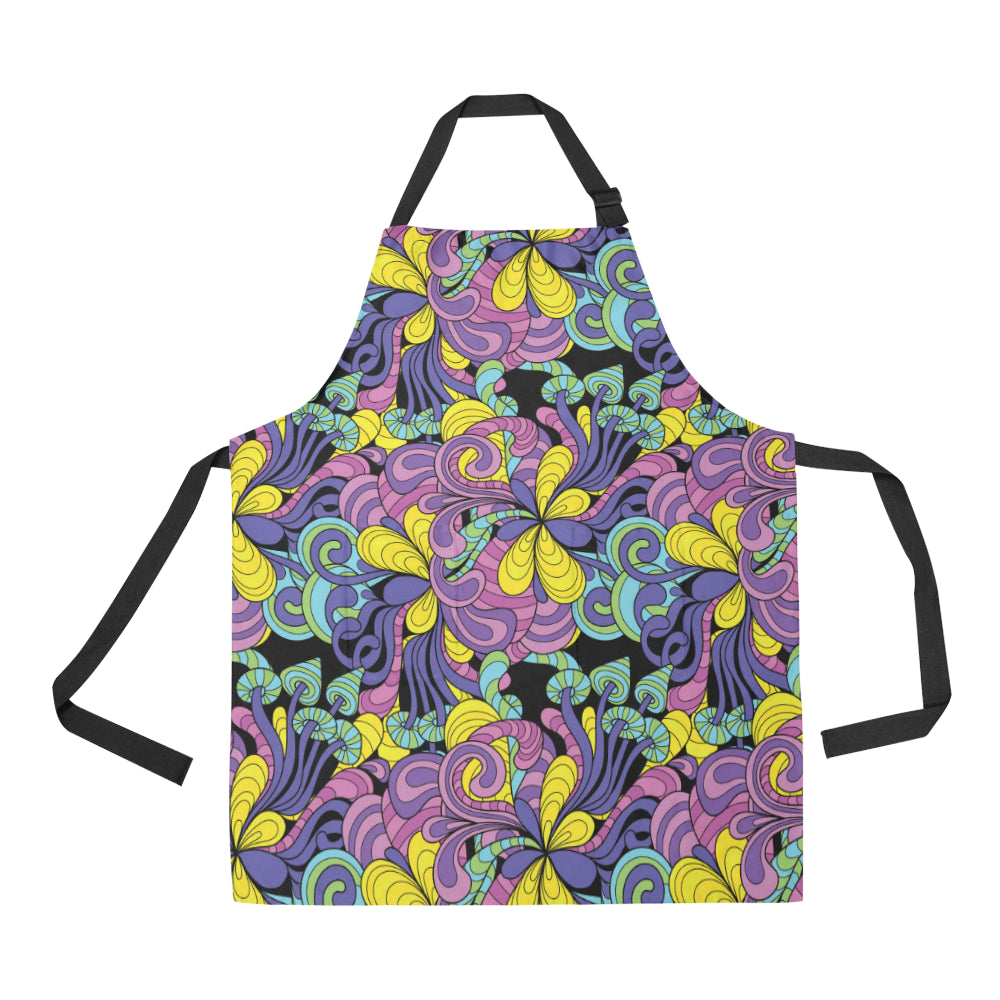 Psychedelic Pattern Print Design A04 Apron with Pocket