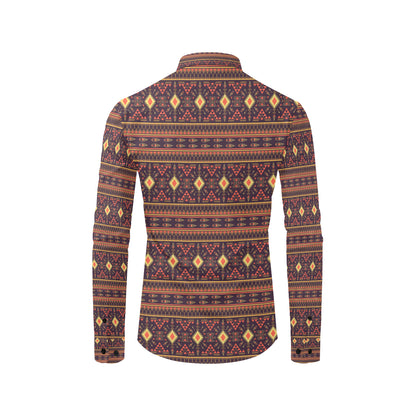 Southwest Ethnic Design Themed Print Men's Long Sleeve Shirt