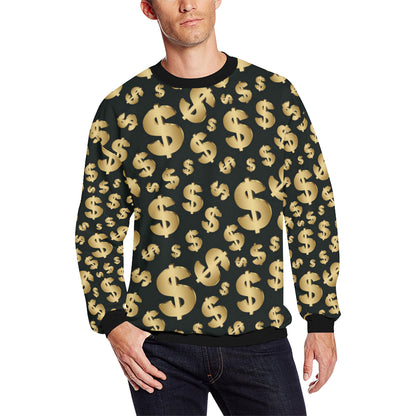 Dollar Pattern Print Design DO04 Men Long Sleeve Sweatshirt