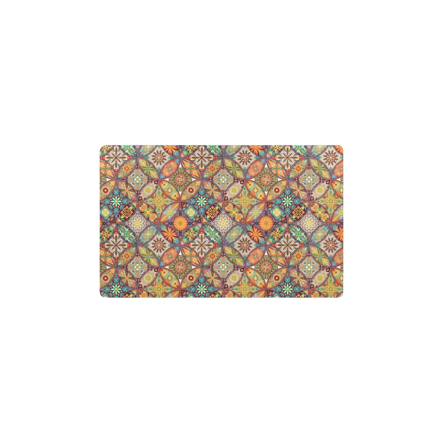 Mandala Flower Themed Design Print Kitchen Mat