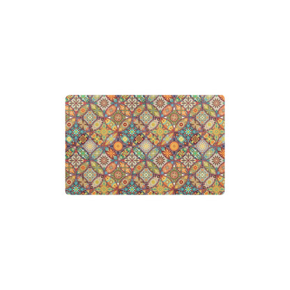 Mandala Flower Themed Design Print Kitchen Mat