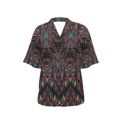 Colorful Art Wolf Women's Hawaiian Shirt