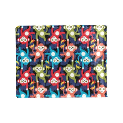 Monkey Colorful Design Themed Print Men's ID Card Wallet