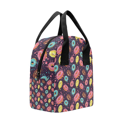 Donut Pattern Print Design DN03 Insulated Lunch Bag