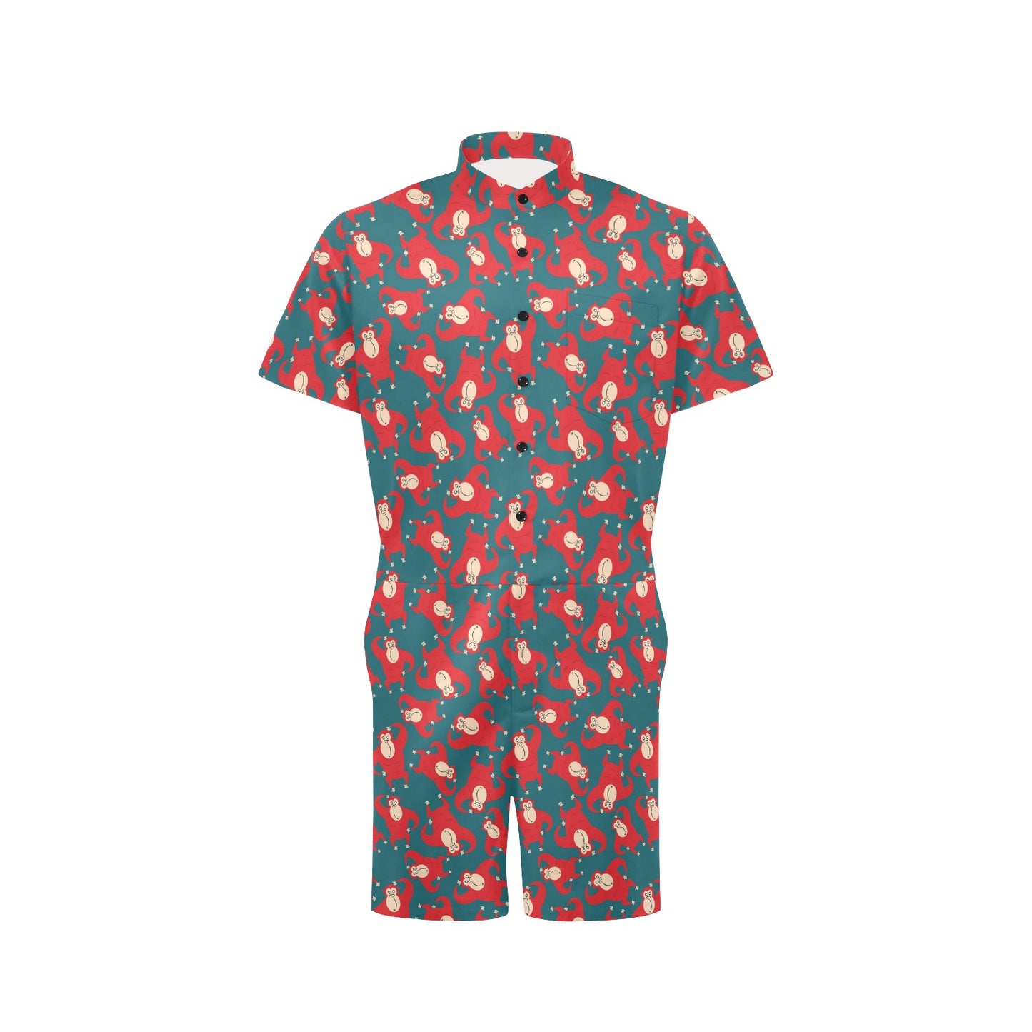 Chimpanzee Pattern Print Design 04 Men's Romper