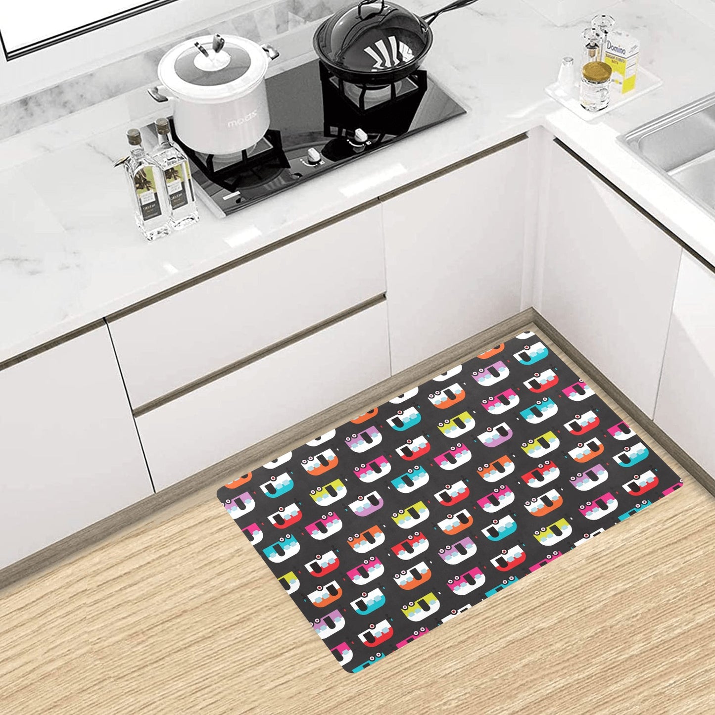 Camper Caravan Pattern Kitchen Mat