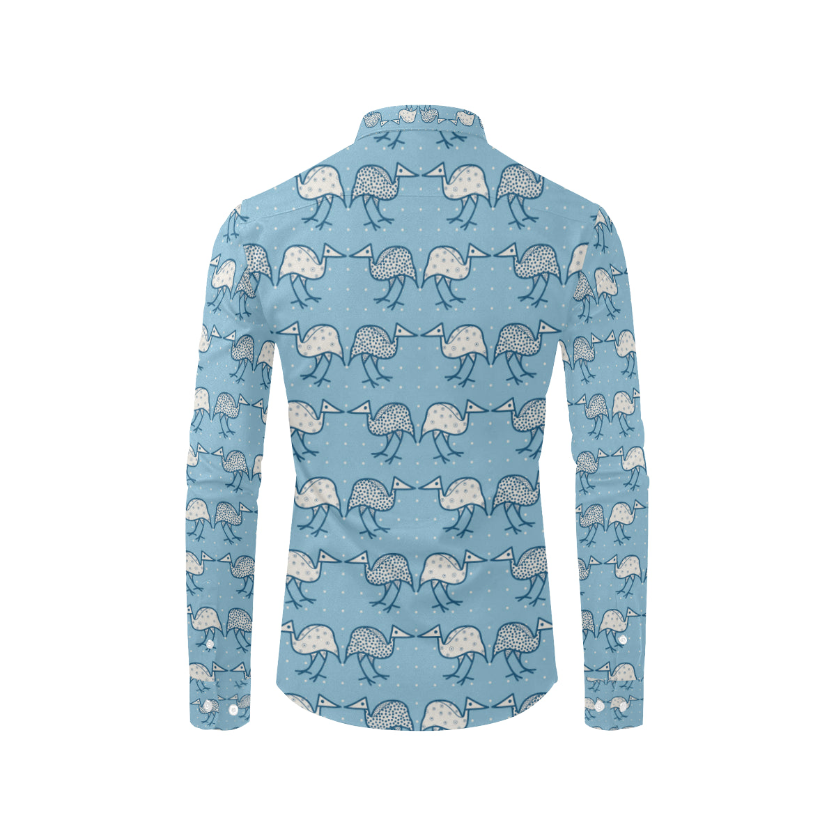 Emu Pattern Print Design 01 Men's Long Sleeve Shirt