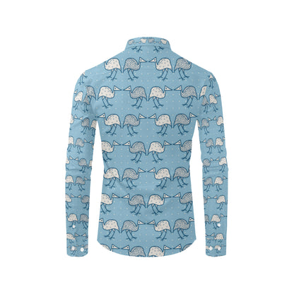Emu Pattern Print Design 01 Men's Long Sleeve Shirt