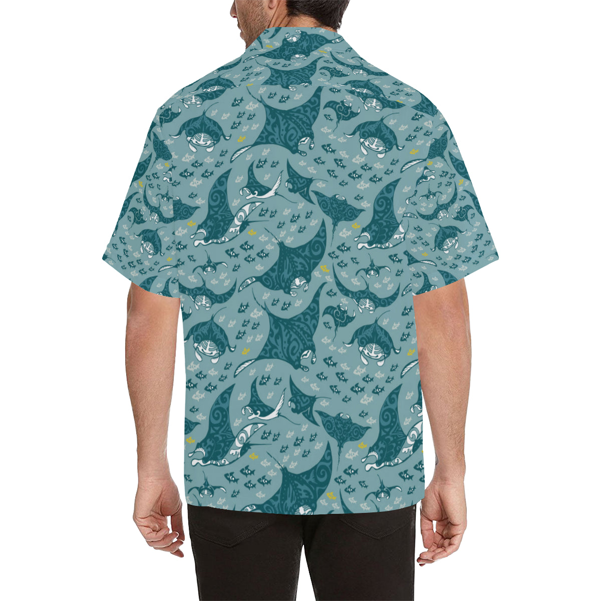 Manta Ray Tribal Pattern Print Design 03 Men's Hawaiian Shirt